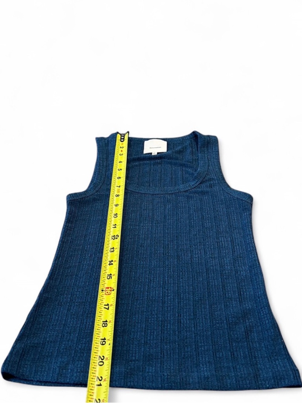 Reformation Teal Ribbed Tank Top - Picture 5 of 7